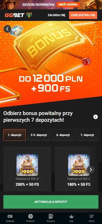 Ggbet bonus powitalny